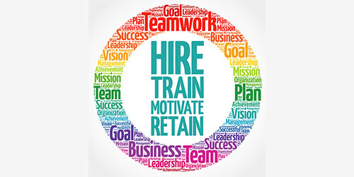 hire, train, motivate, retain